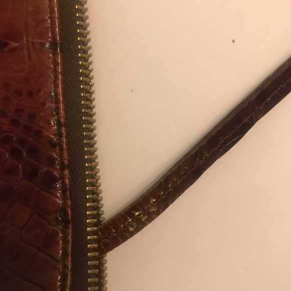 Brahmin Zip Top Croc-Embossed Leather Crossbody Handbag Purse 824 - Picture 12 of 16